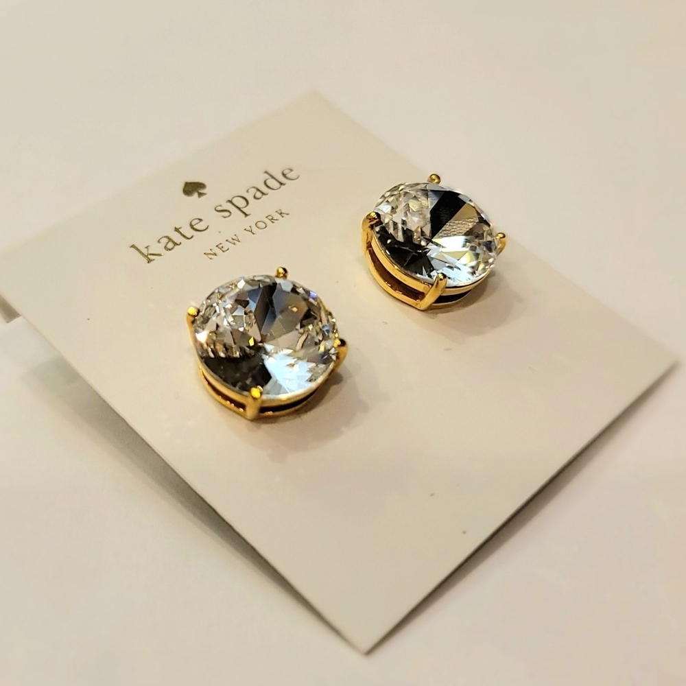 NWT Kate Spade Clear Stud Earrings A416 - Picture 2 of 5